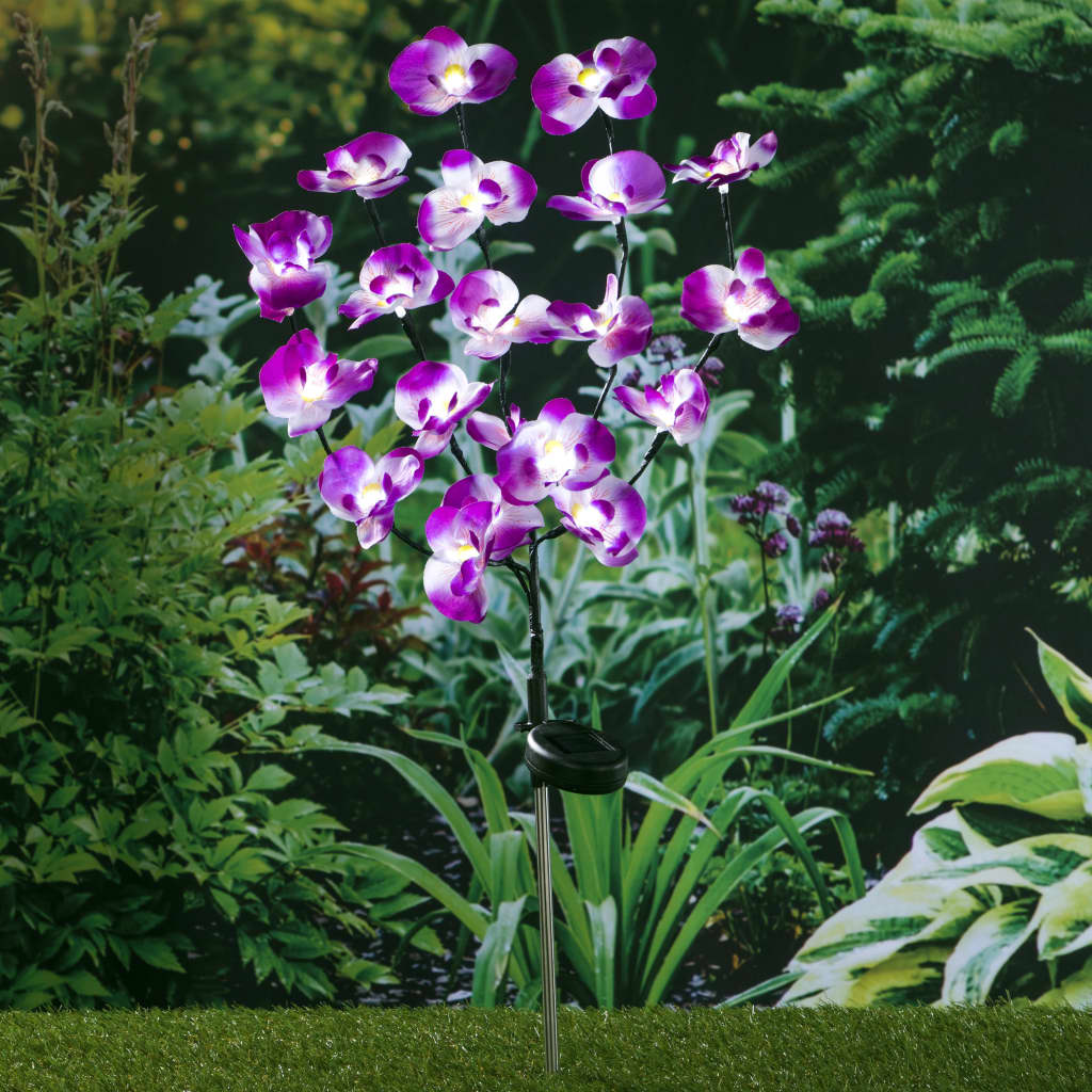 HI Lumină solară orhidee de grădină, LED, 75 cm