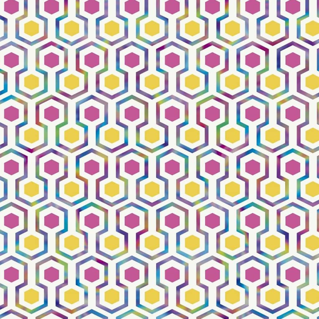 Noordwand tapet Good Vibes Hexagon Pattern pink og gul