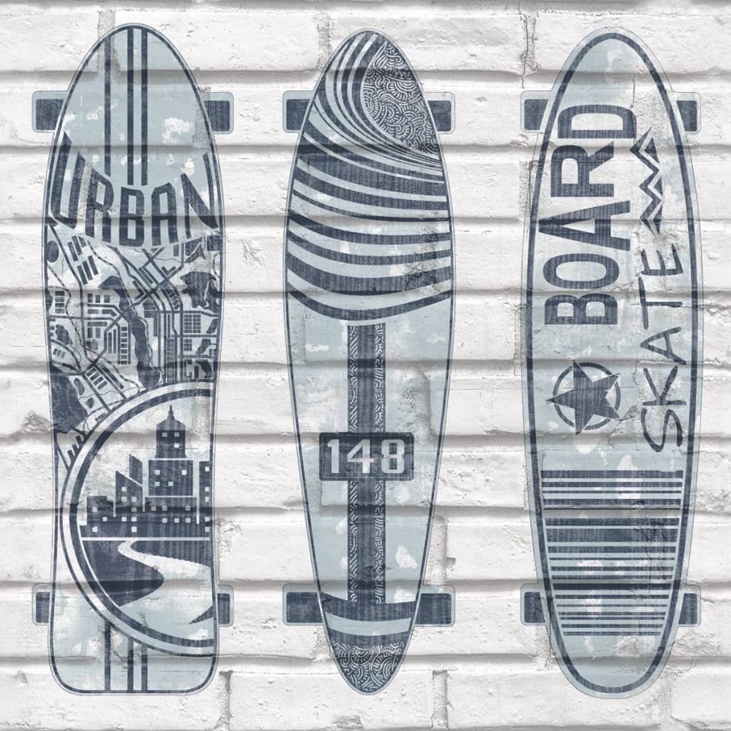 Noordwand Tapet „Urban Friends & Coffee Surfboards”, albastru și alb