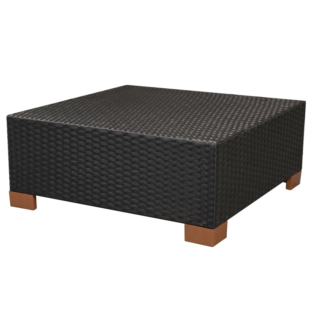 Set mobilier de grădină cu perne, 6 piese, negru, poliratan