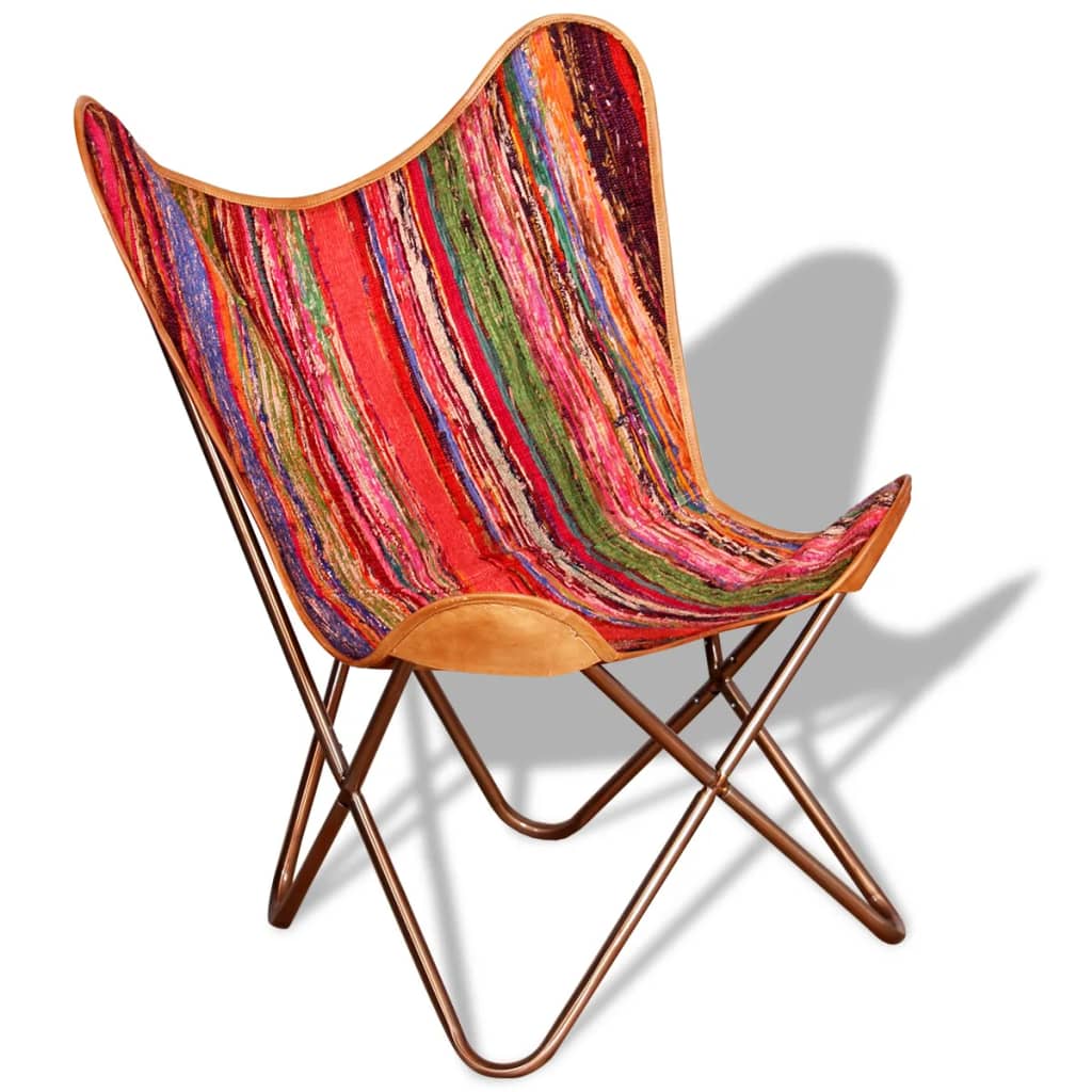 Photos - Sofa VidaXL Butterfly Chair Multicolor Chindi Fabric 