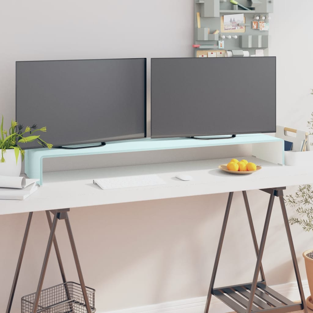 TV stolek / podstavec na monitor sklo zelený 120 x 30 x 13 cm