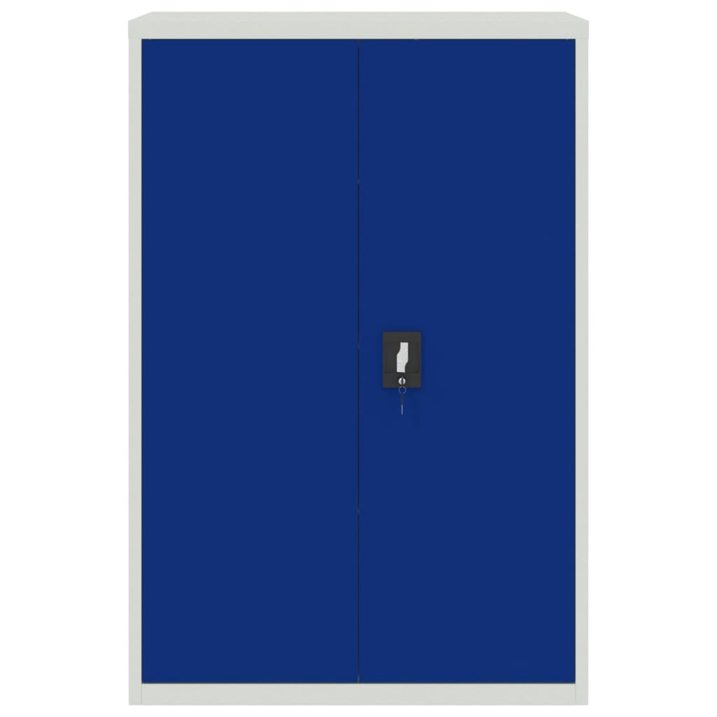 Szürke és kék fém irodai szekrény 90 x 40 x 140 cm 