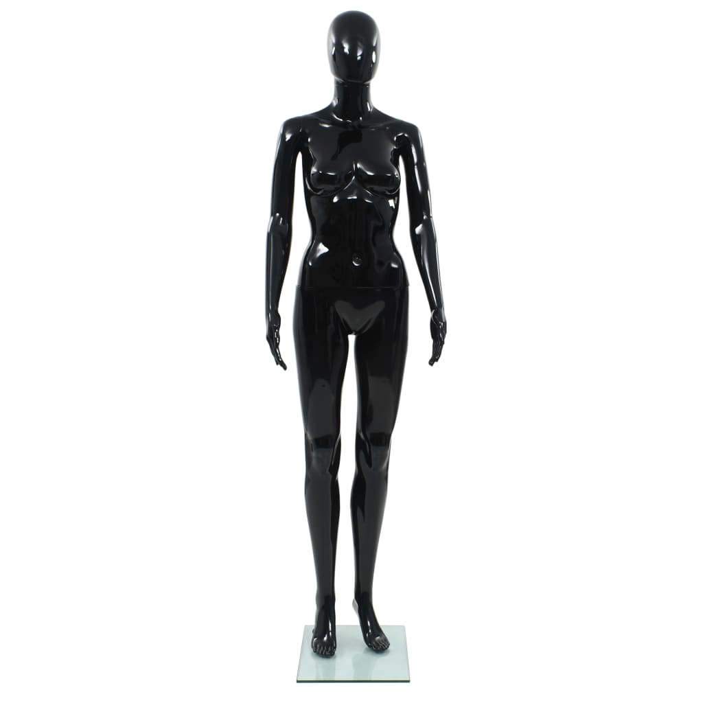 Thumbnail - vidaXL Weibliche Schaufensterpuppe mit Glassockel Schwarz 175 cm