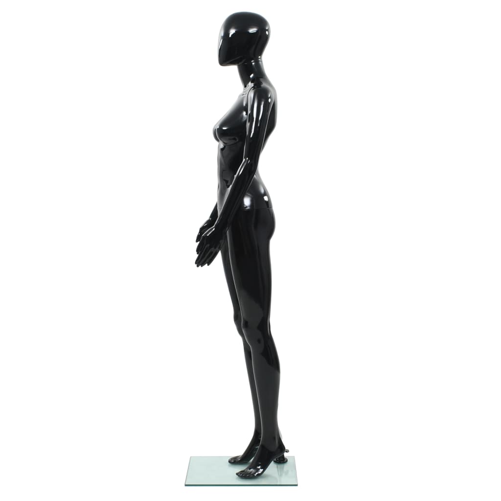 Thumbnail - vidaXL Weibliche Schaufensterpuppe mit Glassockel Schwarz 175 cm