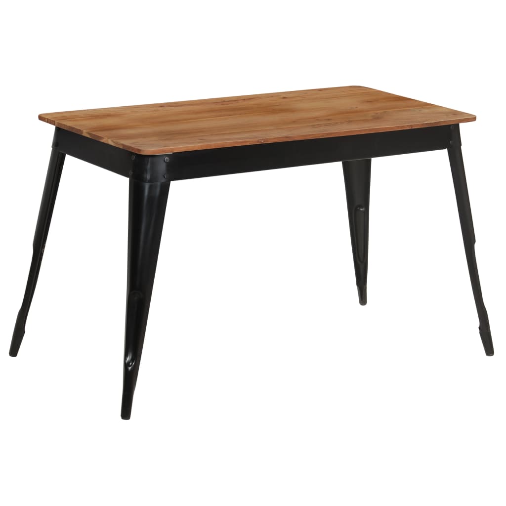 vidaXL Spisebord heltre akasie og stål 120x60x76 cm - Møbler > Bord > Spisebord
