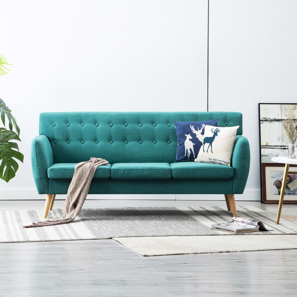 5: vidaXL 3-personers sofa 172x70x82 cm stofbetræk grøn