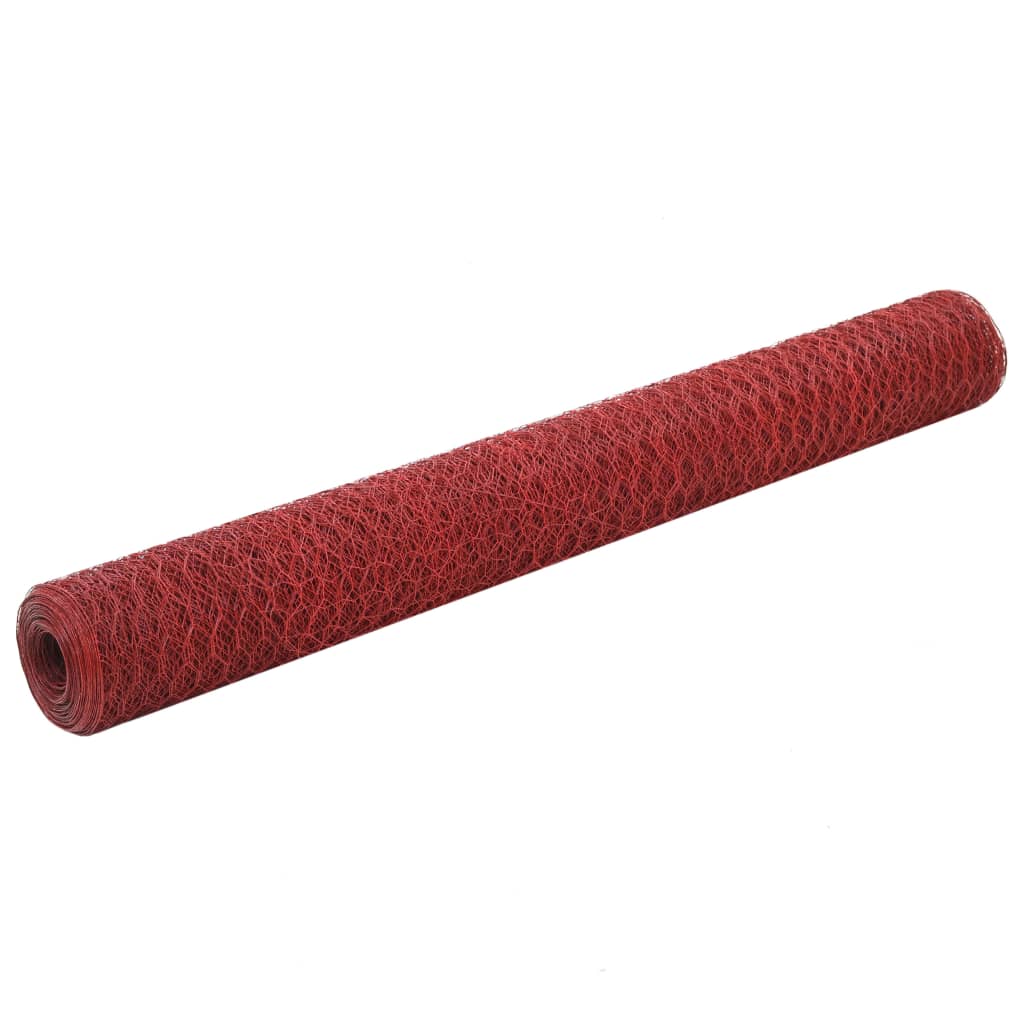 Drahtzaun Stahl mit PVC-Beschichtung 25×1,2 m Rot