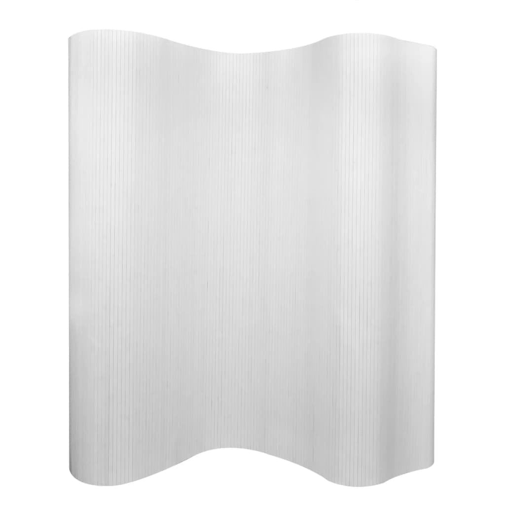 Image of vidaXL Room Divider Bamboo White 250x165 cm