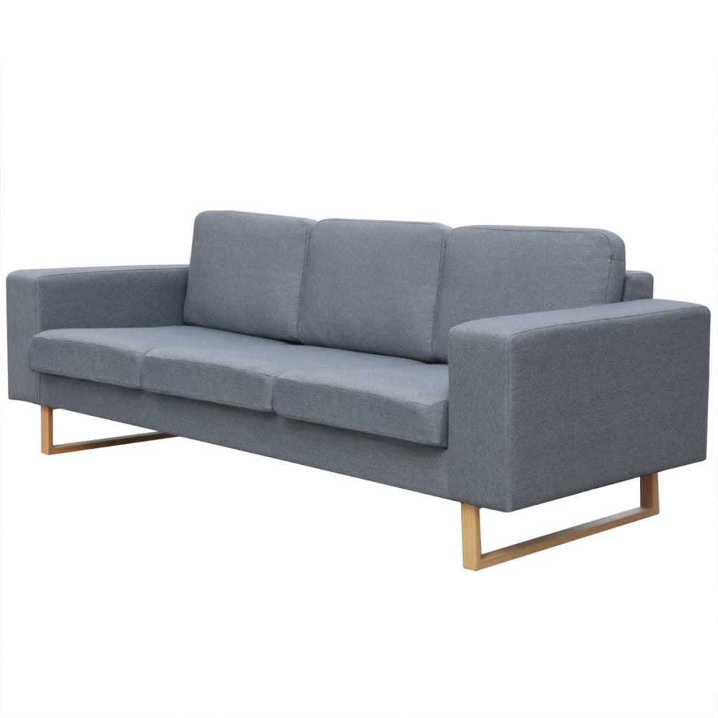 vidaXL 3-personers sofa i stof, lysegrå