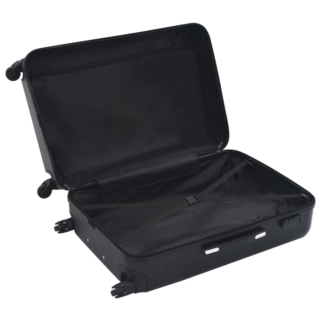 3-delige Harde kofferset ABS zwart