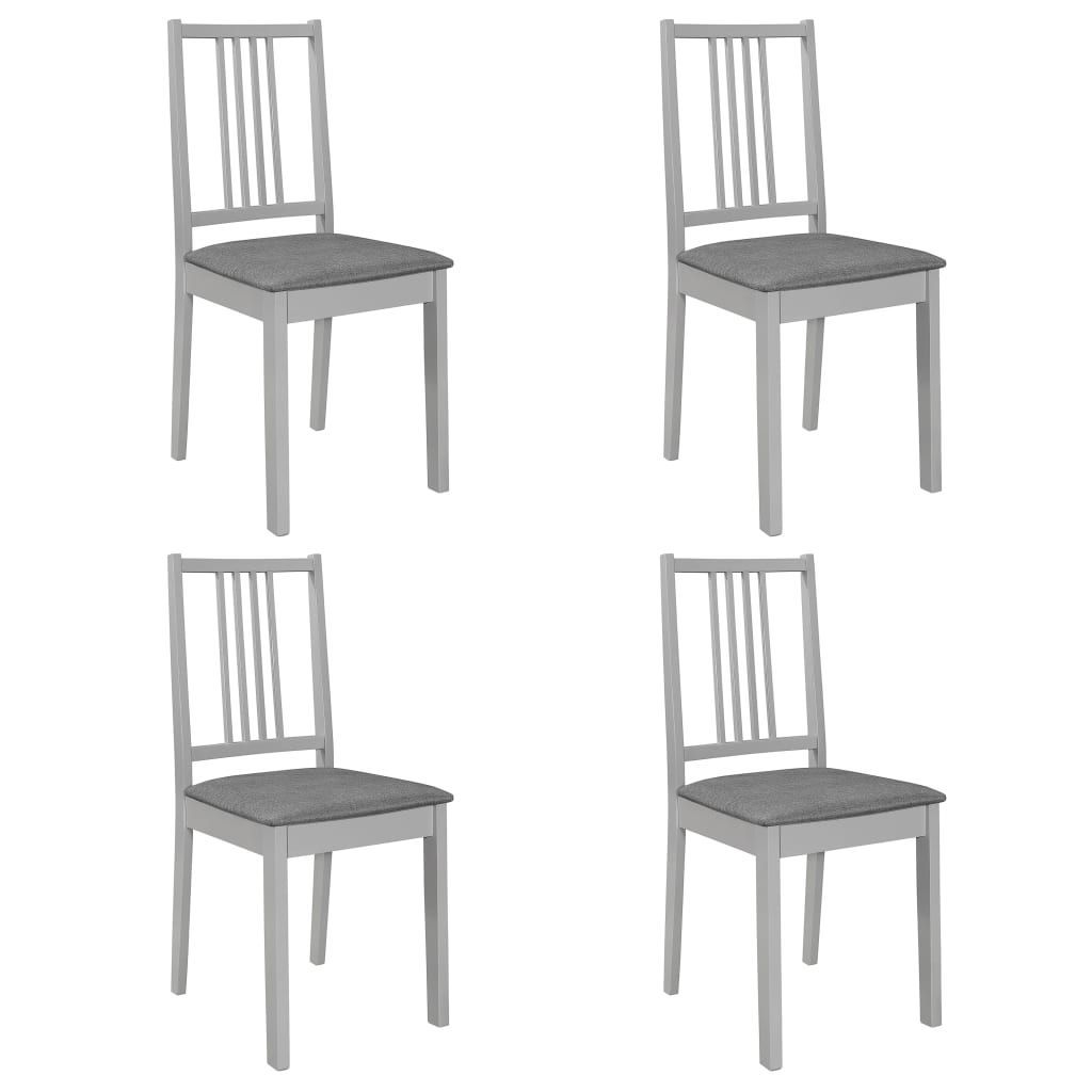 Jídelní židle s poduškami 4 ks šedé masivní dřevo