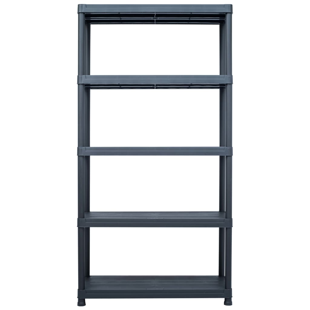 vidaXL Storage Shelf Racks 2 pcs Black 551.2 lb 31.5"x15.7"x70.9" Plastic