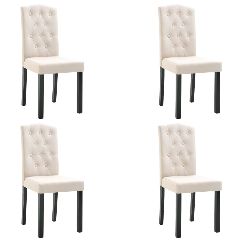Image of vidaXL Dining Chairs 4 pcs Cream Fabric