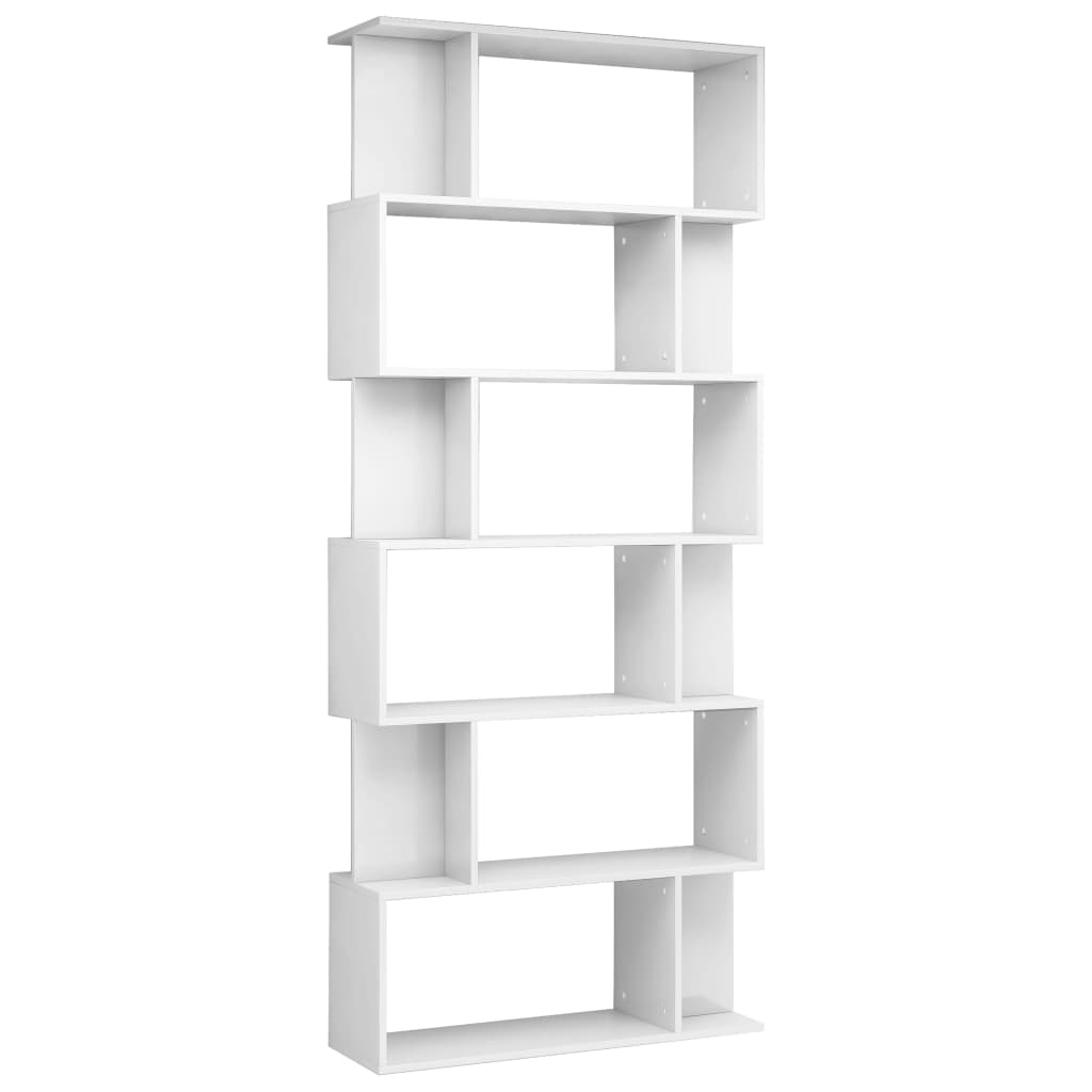 Magasfényű fehér könyvszekrény/térelválasztó 80 x 24 x 192 cm 