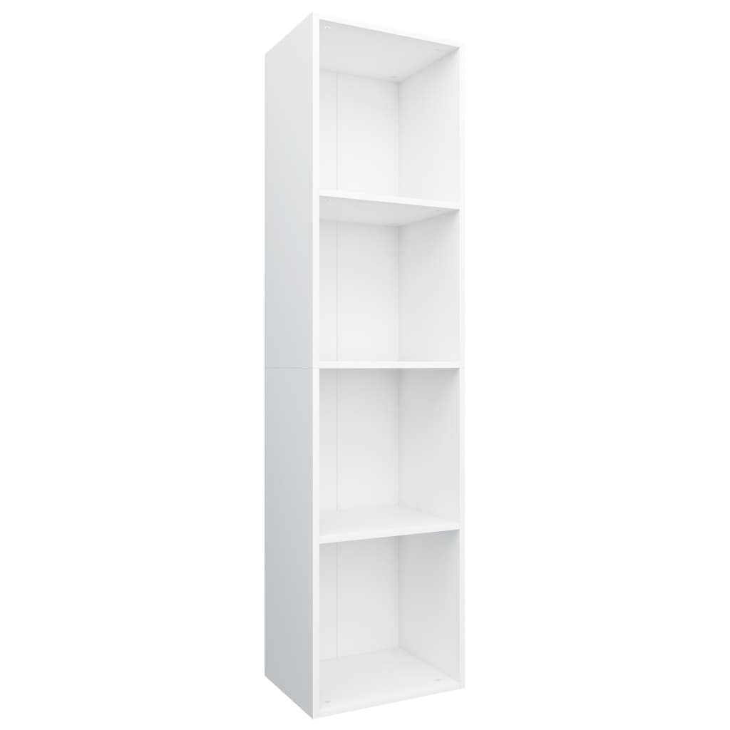 Fehér forgácslap könyv-/TV-szekrény 36 x 30 x 143 cm 