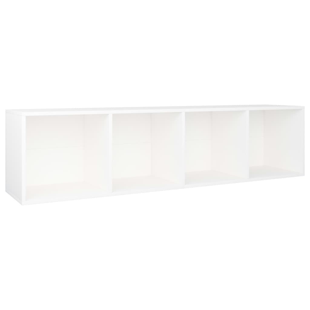 Fehér forgácslap könyv-/TV-szekrény 36 x 30 x 143 cm 