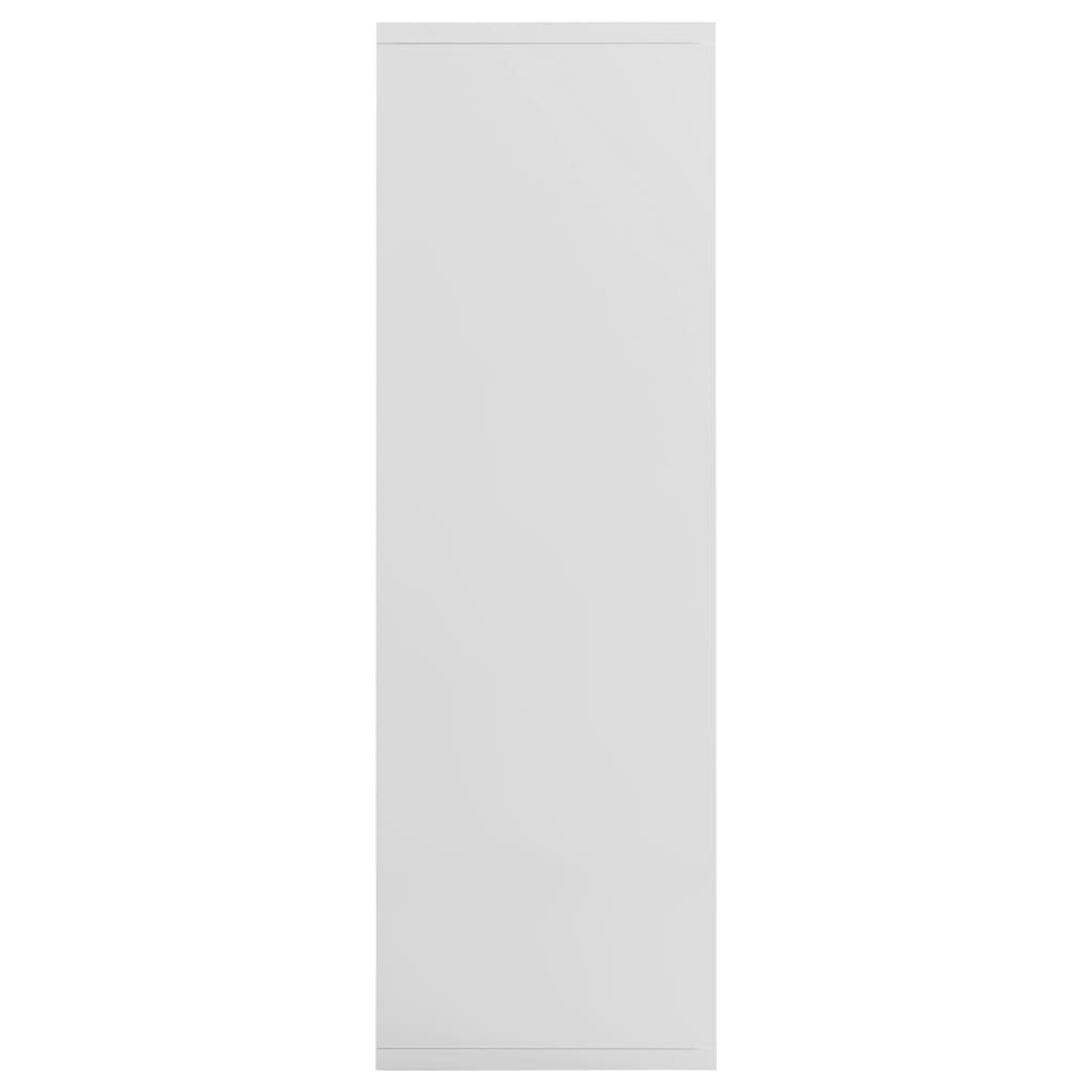 Magasfényű fehér forgácslap könyv-/tálalószekrény 50x25x80 cm 
