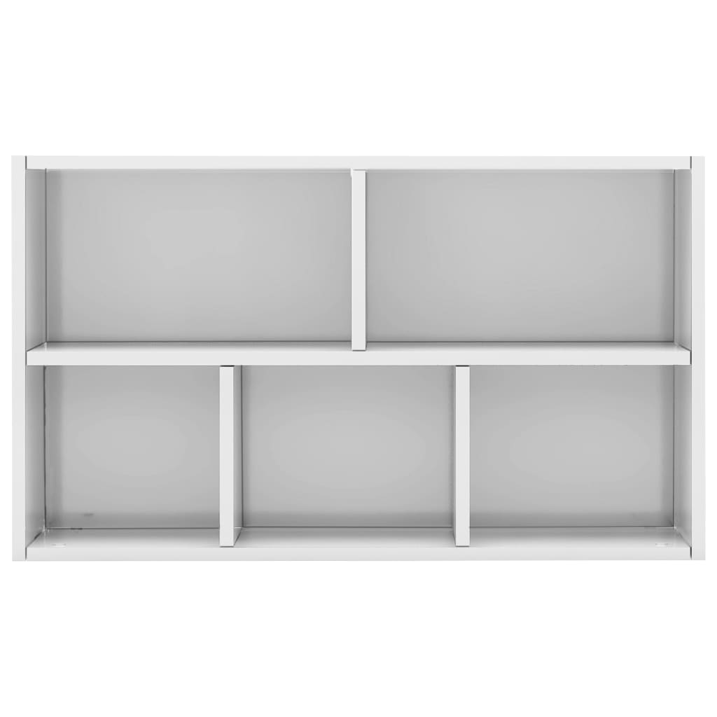 Magasfényű fehér forgácslap könyv-/tálalószekrény 50x25x80 cm 