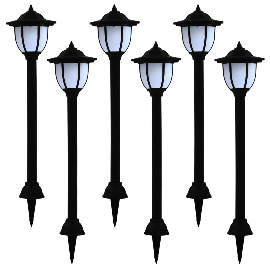 Image of vidaXL Outdoor Solar Lamps 6 pcs LED Black