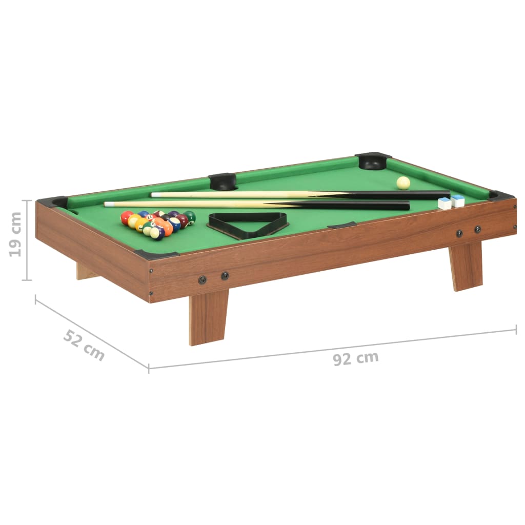Minipooltafel 3 Feet 92x52x19 cm bruin en groen
