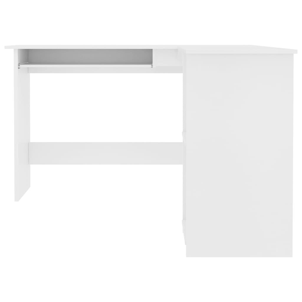 Fehér forgácslap L-alakú sarok-íróasztal 120 x 140 x 75 cm 