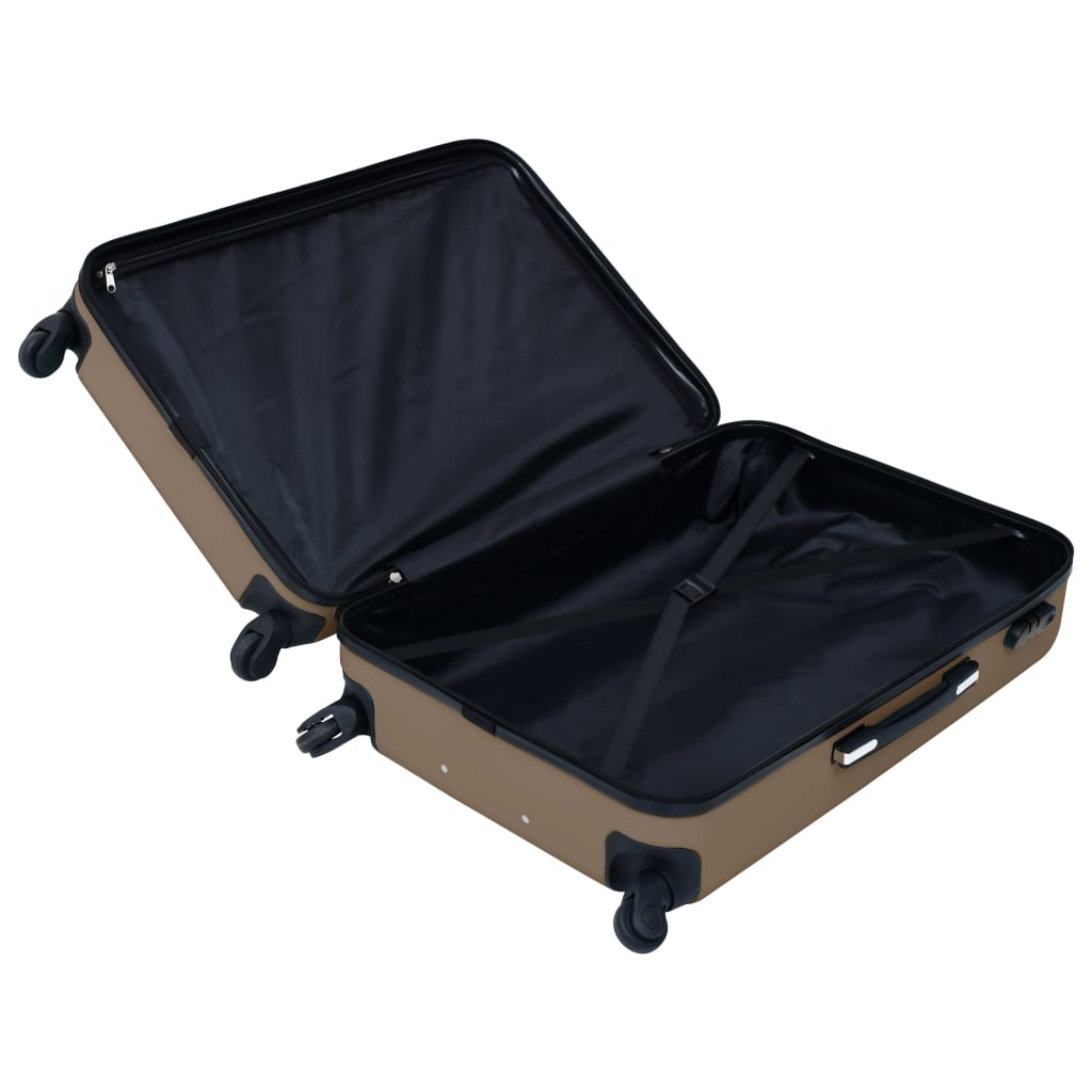 2-delige Harde kofferset ABS bruin
