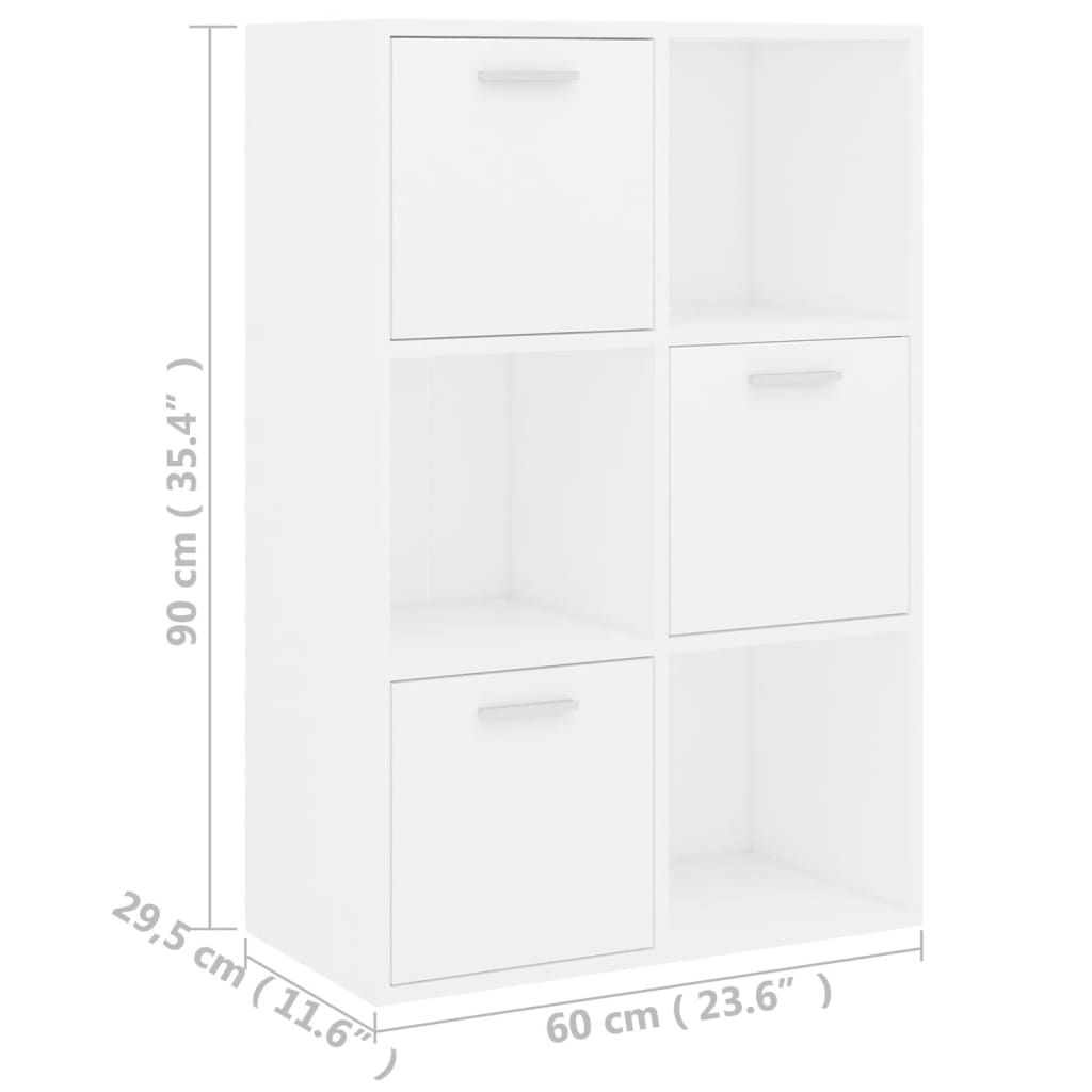 Fehér forgácslap tárolószekrény 60 x 29,5 x 90 cm 