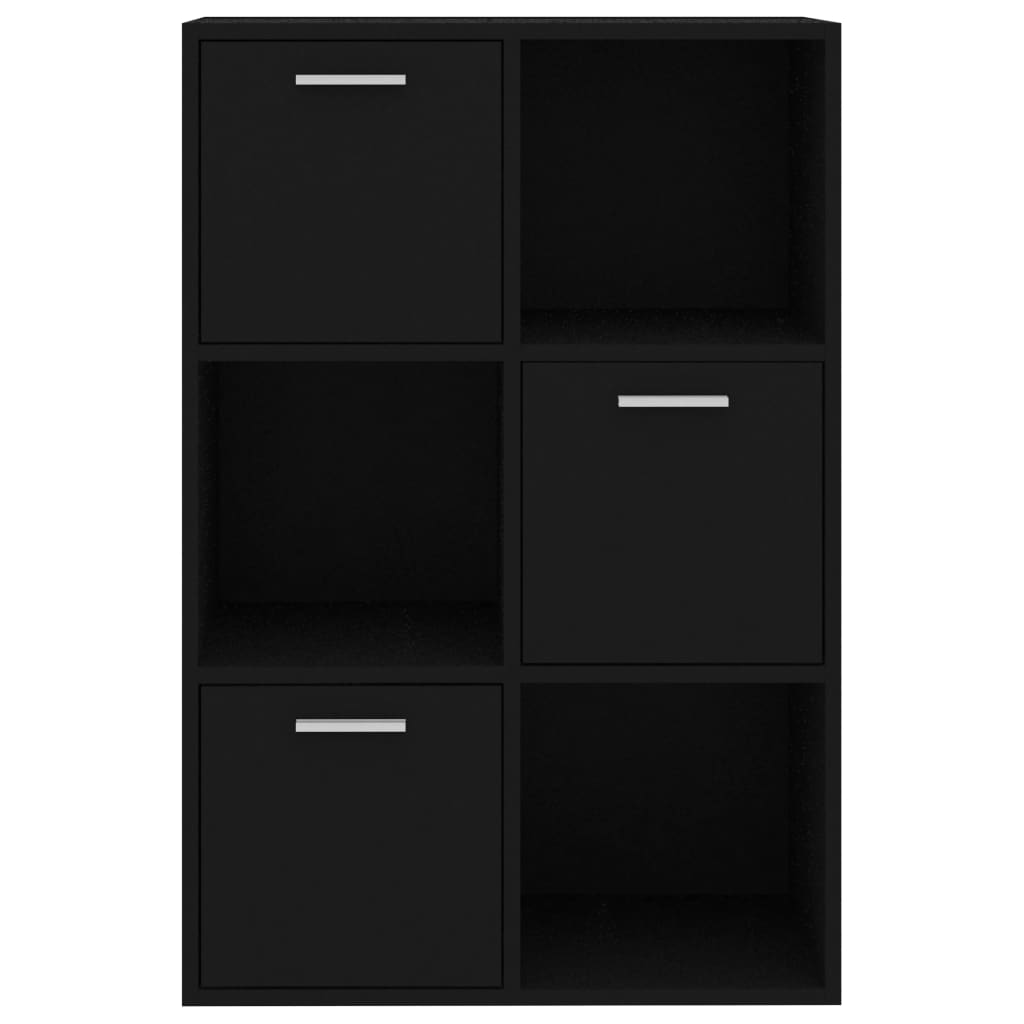 Fekete forgácslap tárolószekrény 60 x 29,5 x 90 cm 