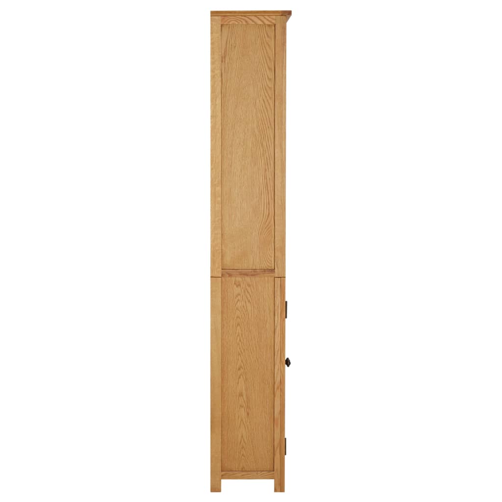 Tömör tölgyfa könyvespolc 2 ajtóval 70 x 30 x 180 cm 
