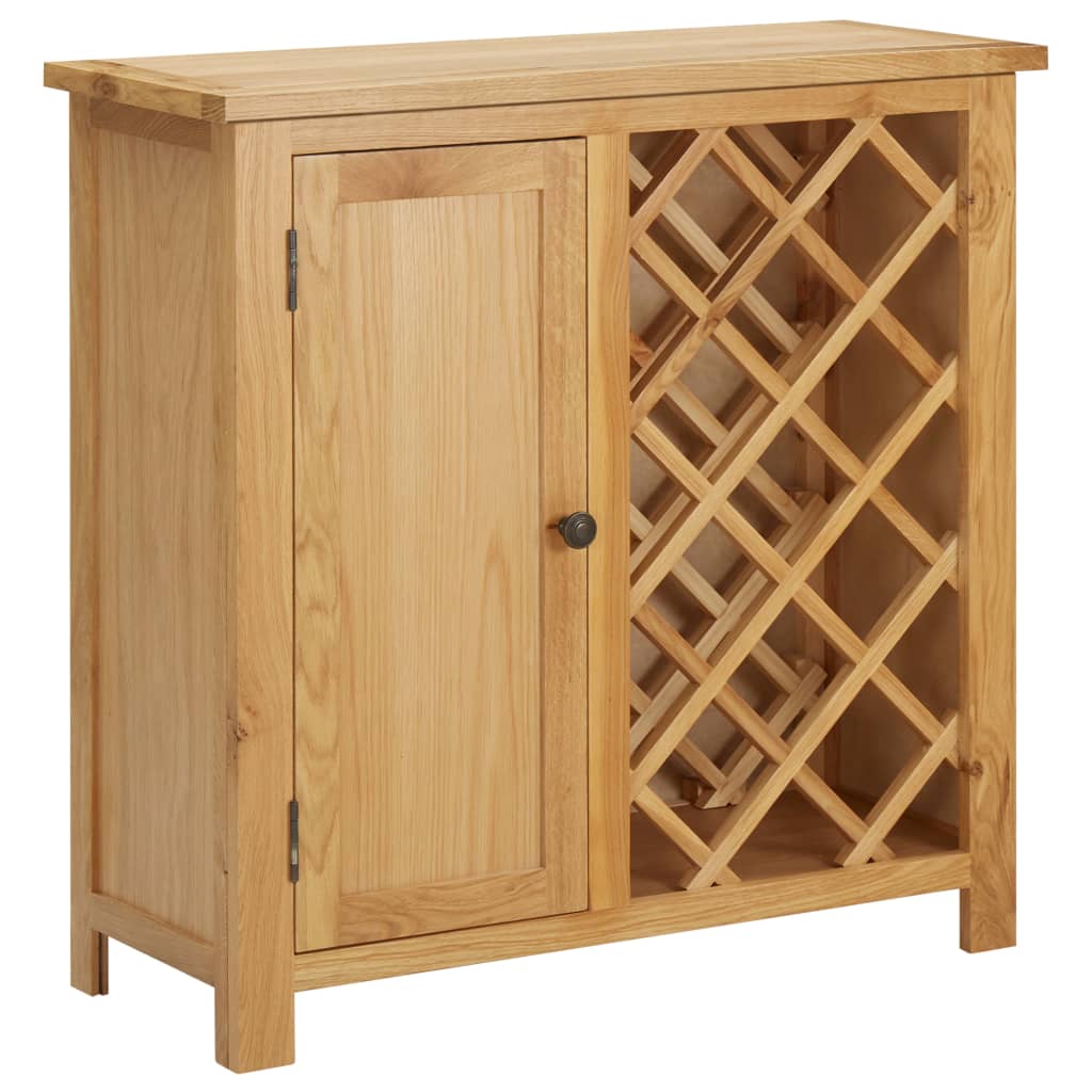 Stojan na víno na 11 lahví 80 x 32 x 80 cm masivní dubové dřevo