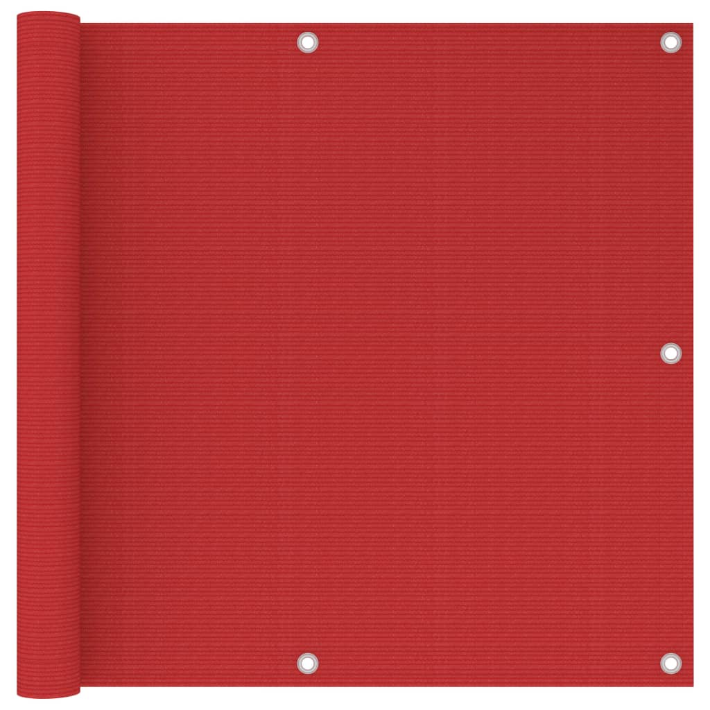 Balkon-Sichtschutz Rot 90×300 cm HDPE