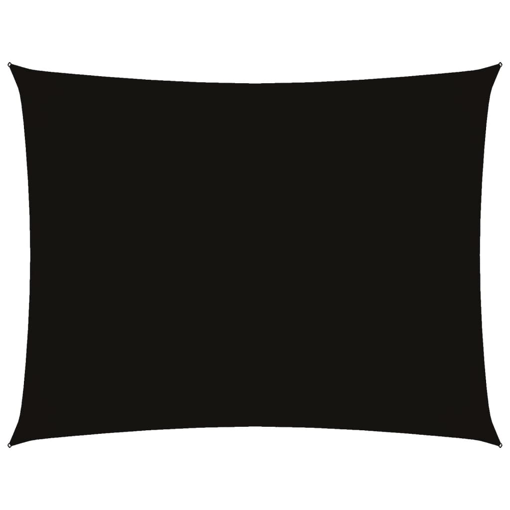 Sonnensegel Oxford-Gewebe Rechteckig 4×6 m Schwarz