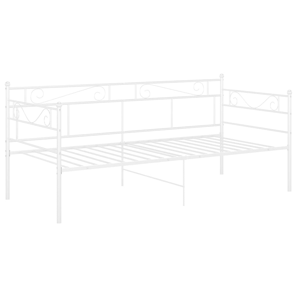 Leżanka Sofa-Lóżko Metalowa, Biała, 206,5 x 95 x 89,5 cm