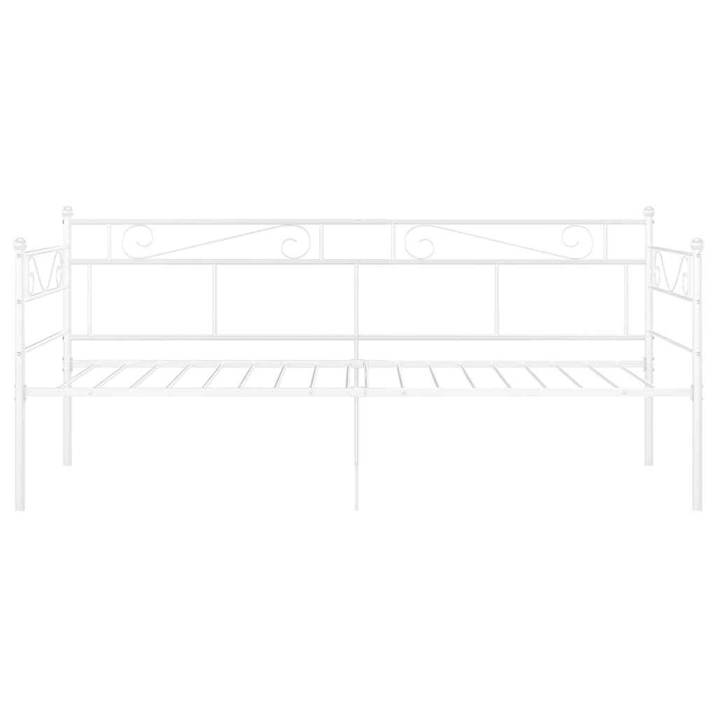 Leżanka Sofa-Lóżko Metalowa, Biała, 206,5 x 95 x 89,5 cm