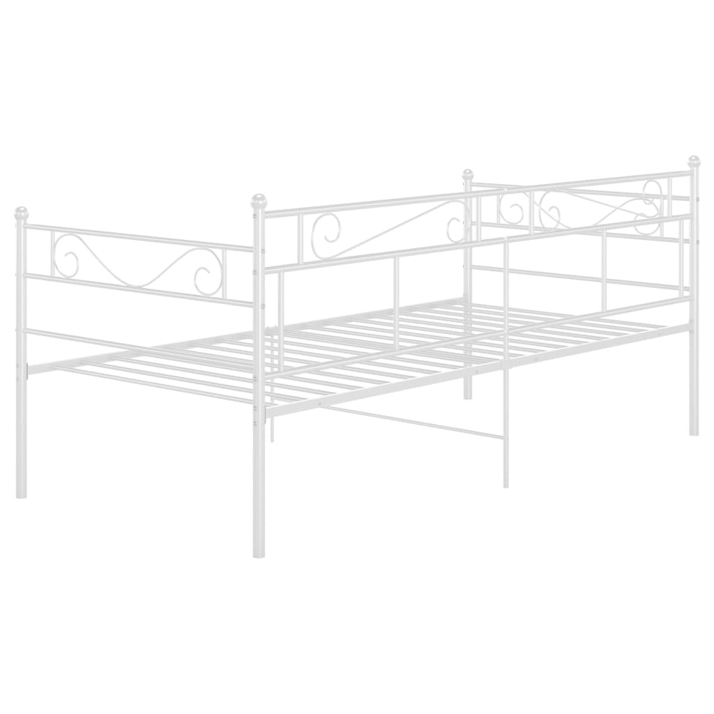 Leżanka Sofa-Lóżko Metalowa, Biała, 206,5 x 95 x 89,5 cm