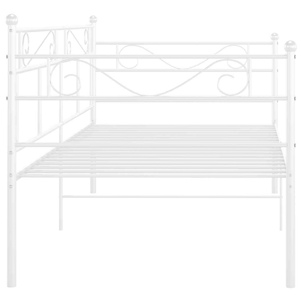 Leżanka Sofa-Lóżko Metalowa, Biała, 206,5 x 95 x 89,5 cm