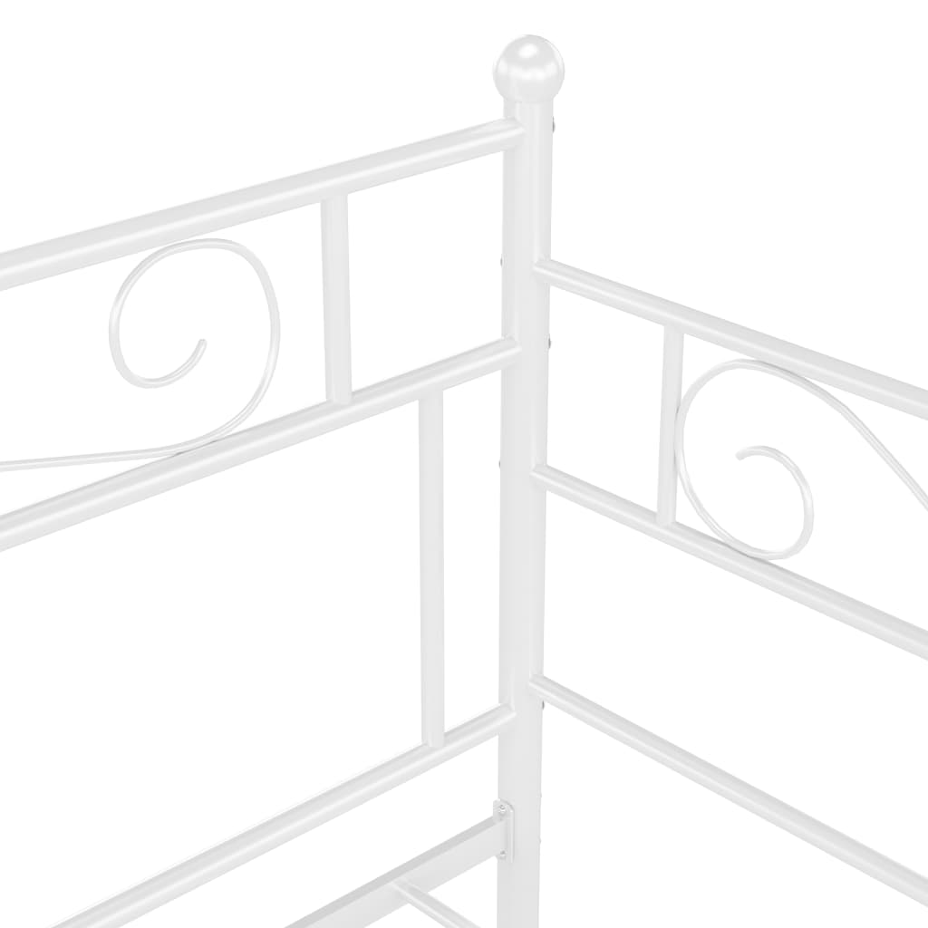 Leżanka Sofa-Lóżko Metalowa, Biała, 206,5 x 95 x 89,5 cm
