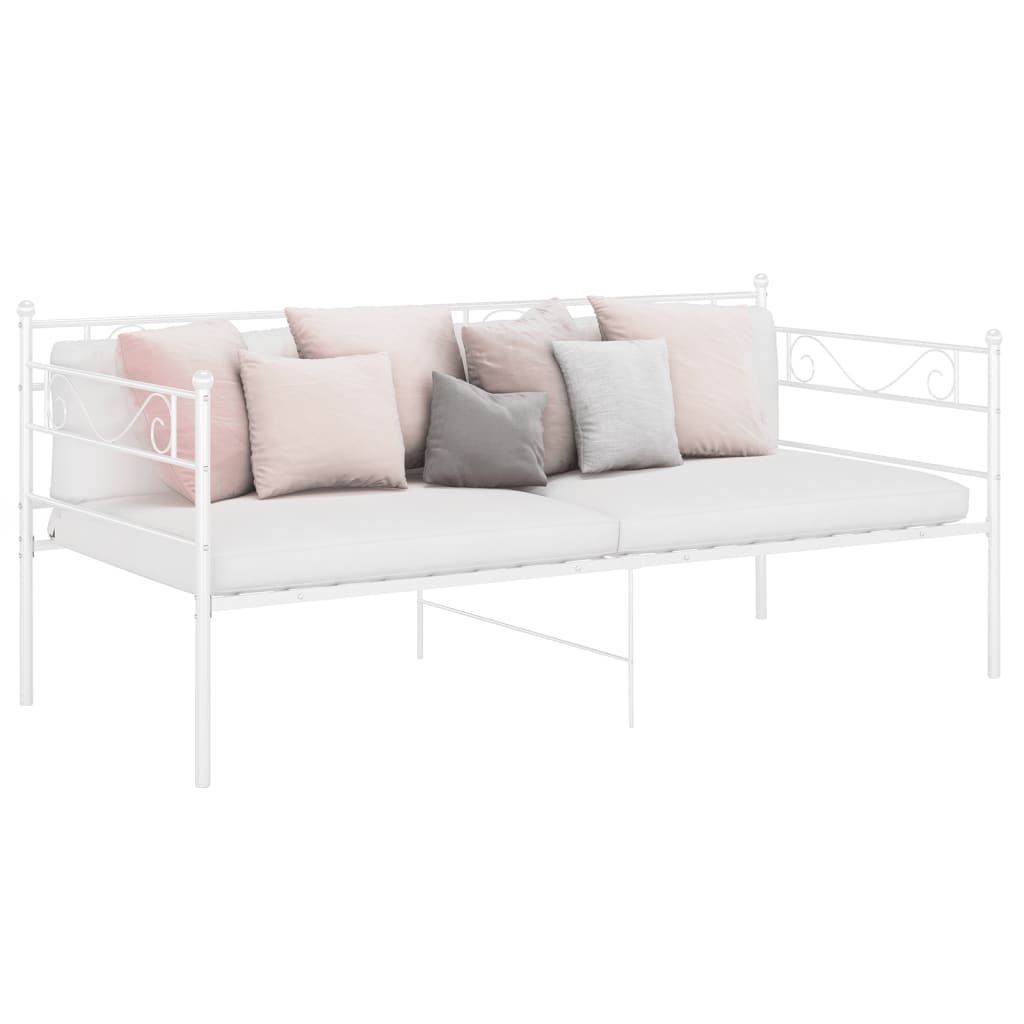 Leżanka Sofa-Lóżko Metalowa, Biała, 206,5 x 95 x 89,5 cm