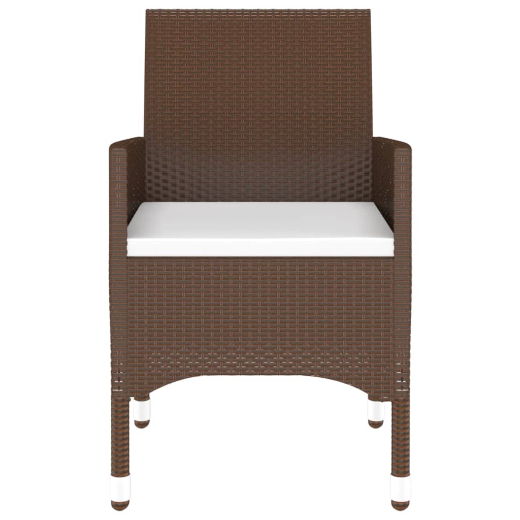 Set mobilier de exterior, 7 piese, gri, poliratan și sticlă