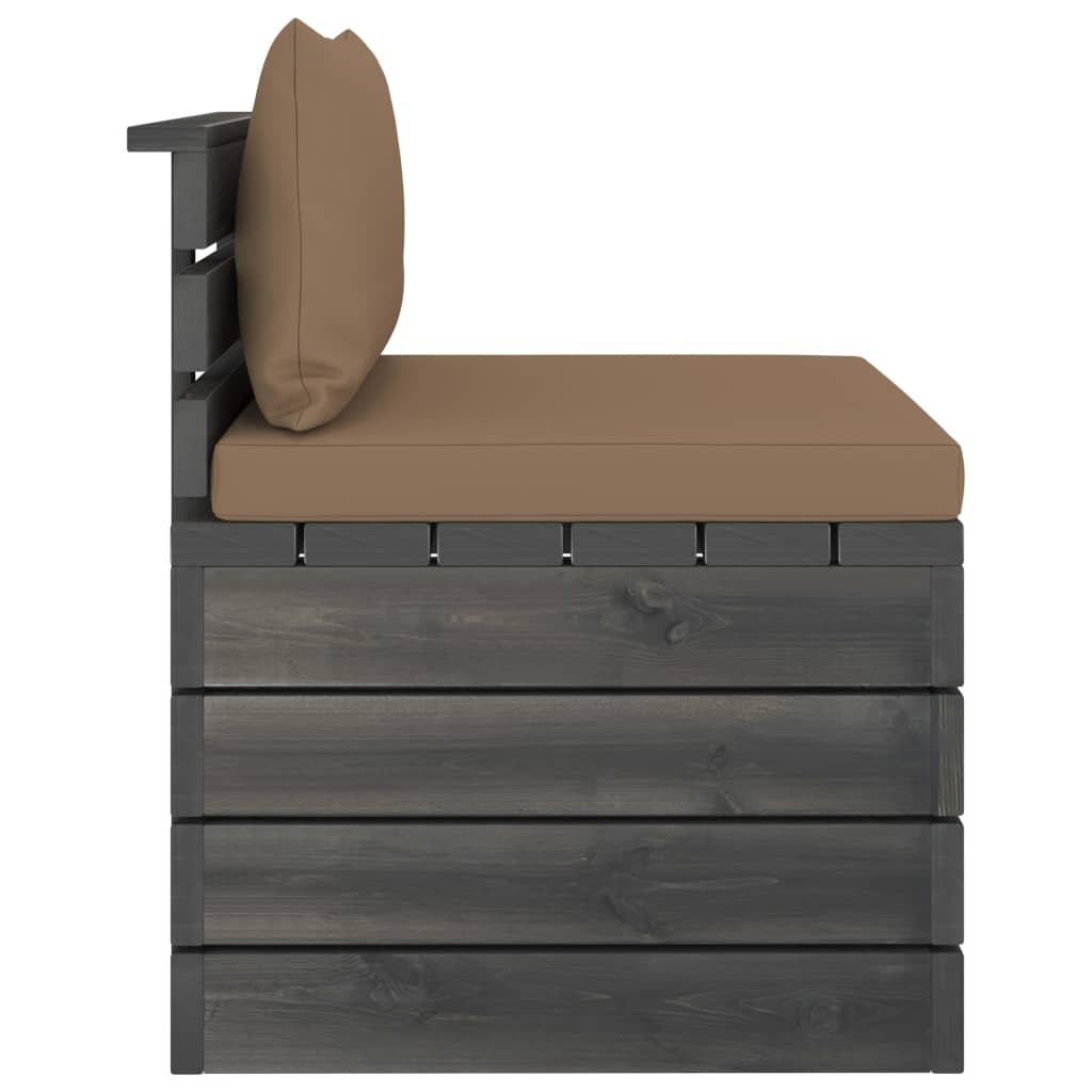 Canapea grădină din paleți cu perne, 4 locuri, lemn masiv pin