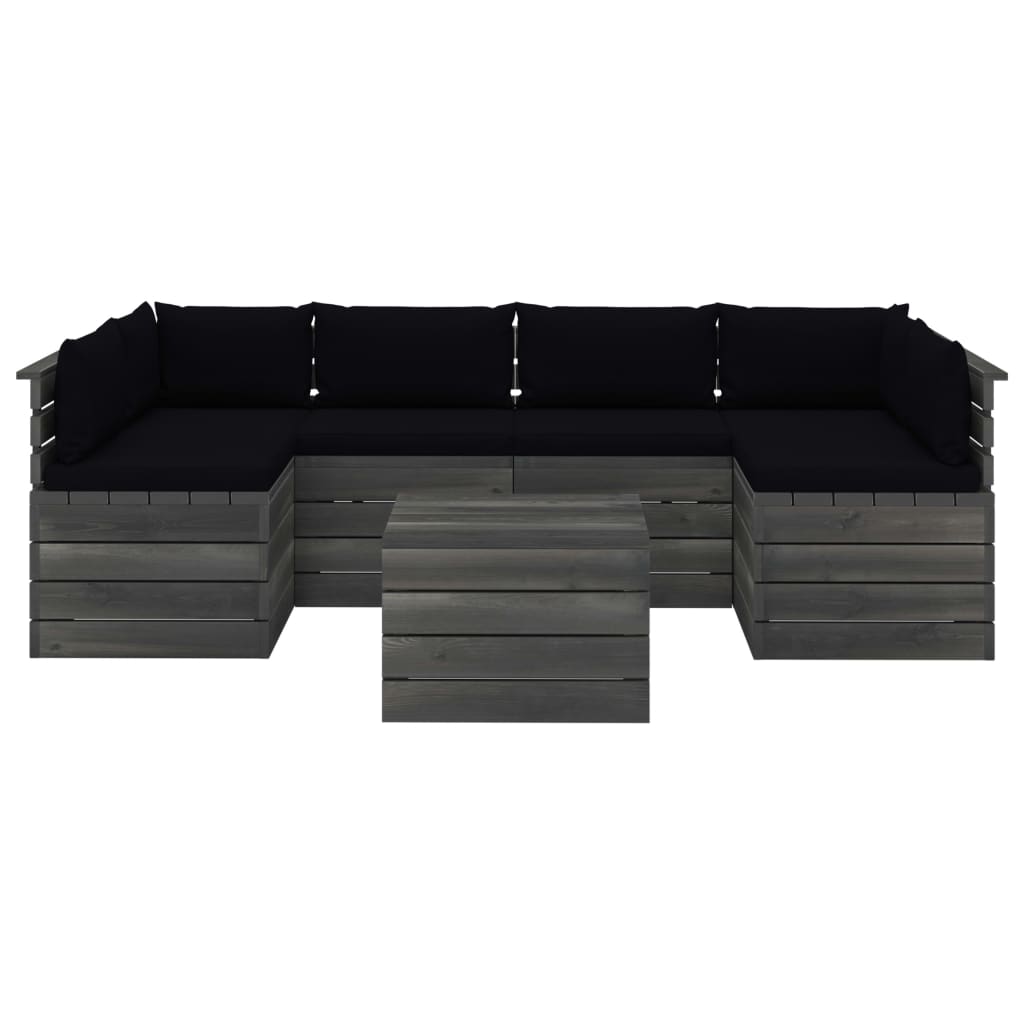 Set mobilier grădină din paleți, cu perne, 7 piese, lemn de pin