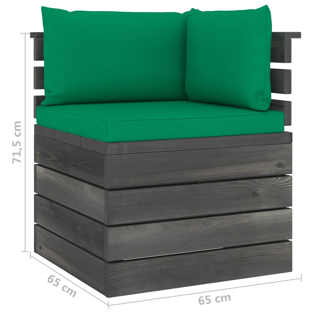 Set mobilier grădină paleți, 9 piese, cu perne, lemn masiv pin