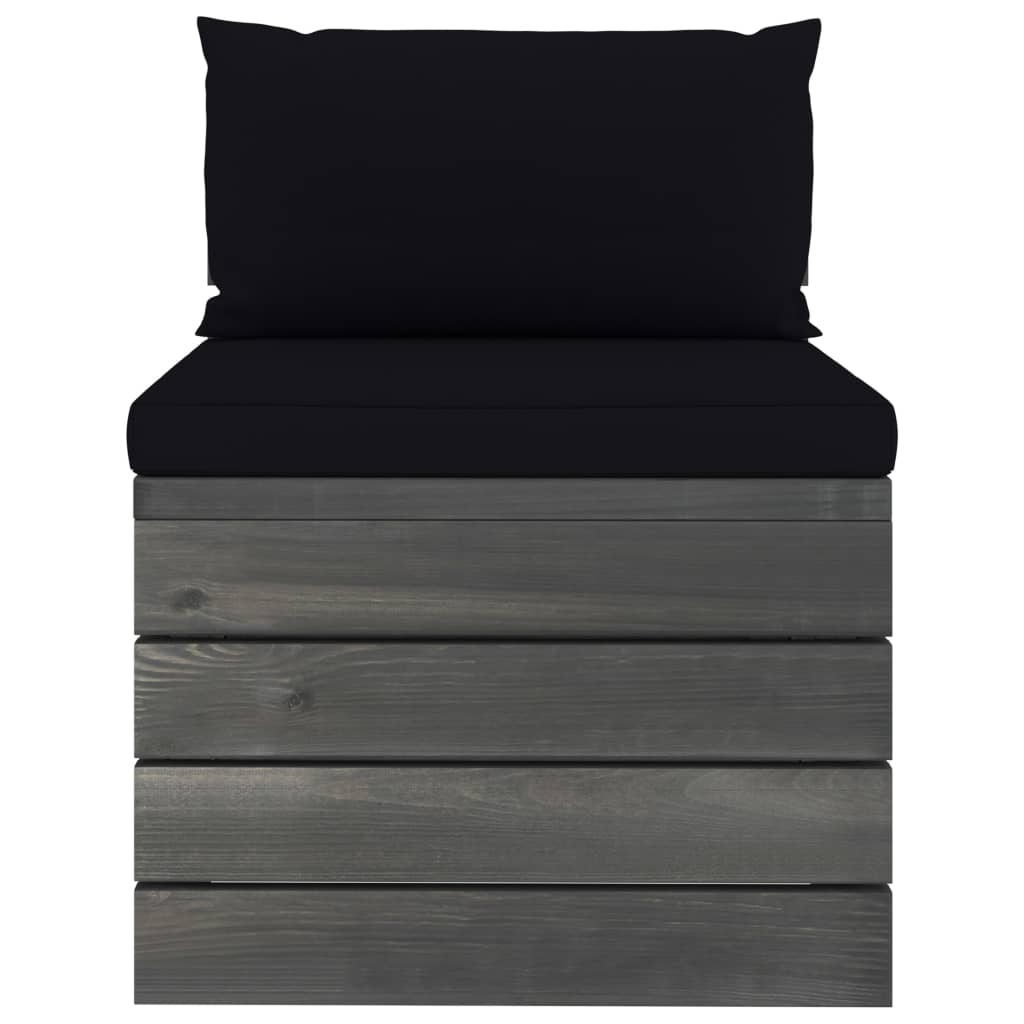 Set mobilier grădină paleți, 9 piese, cu perne, lemn masiv pin