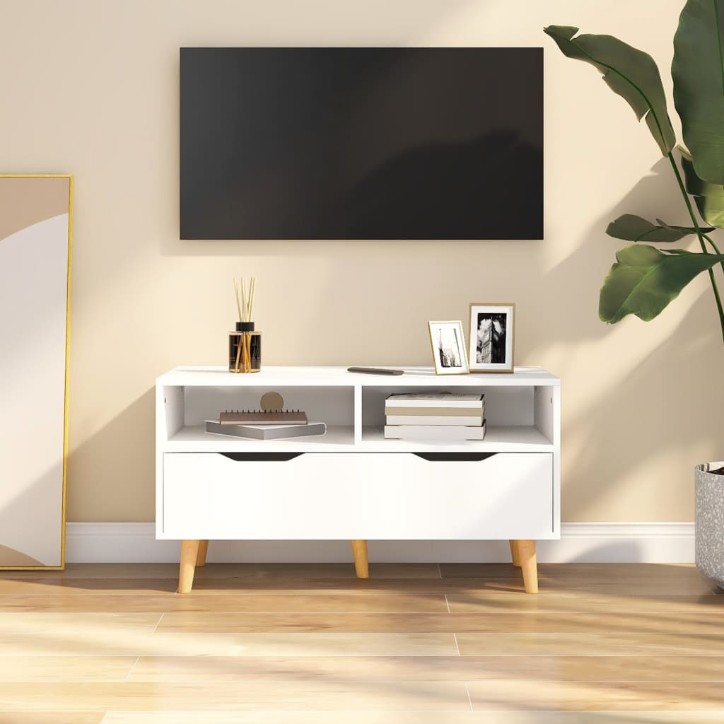vidaXL tv-bord 90x40x48,5 cm konstrueret træ hvid