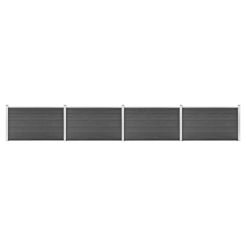 Set plotového dílce WPC 699 x 105 cm černý