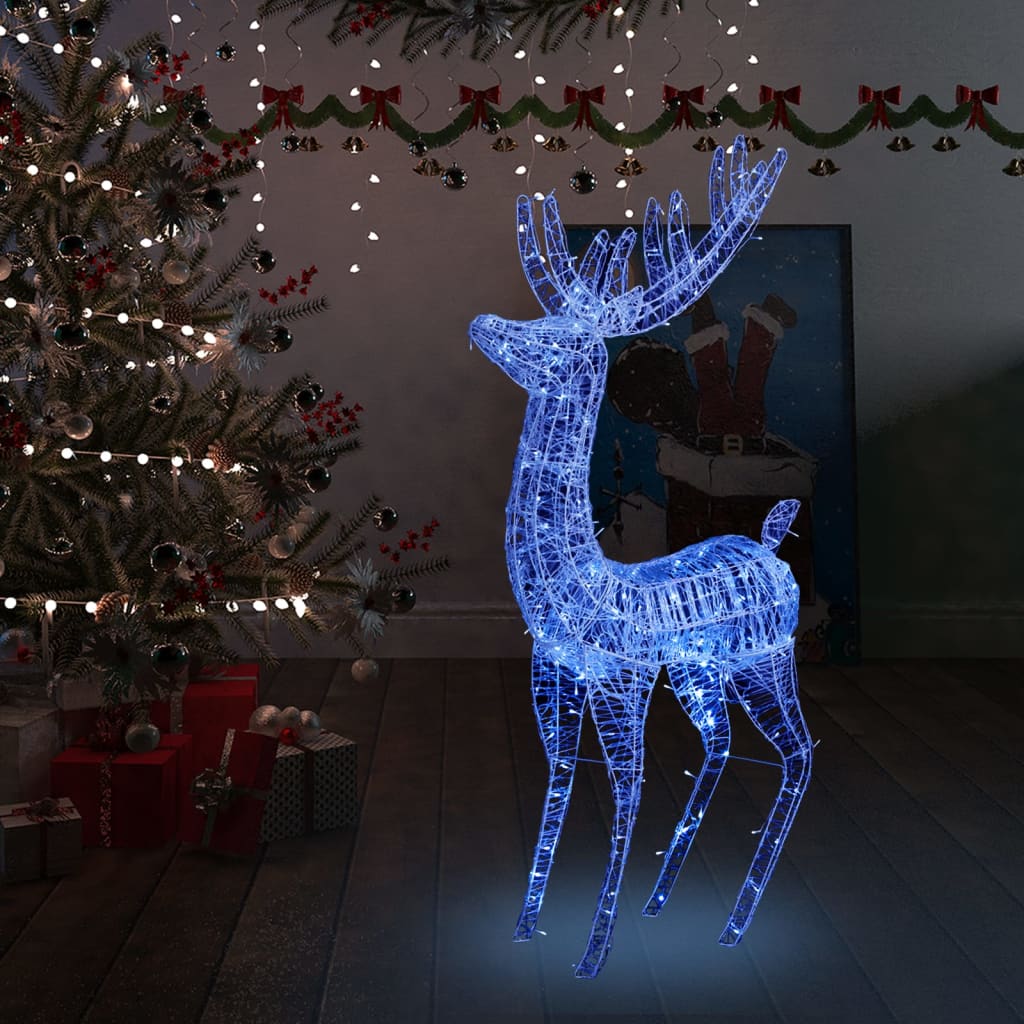 XXL Akrylový vánoční sob 250 LED 180 cm modré světlo
