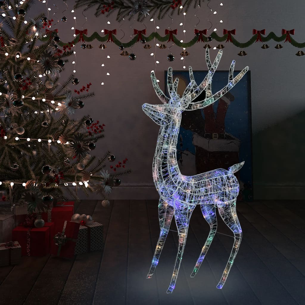 XXL Akrylový vánoční sob 250 LED 180 cm barevné světlo