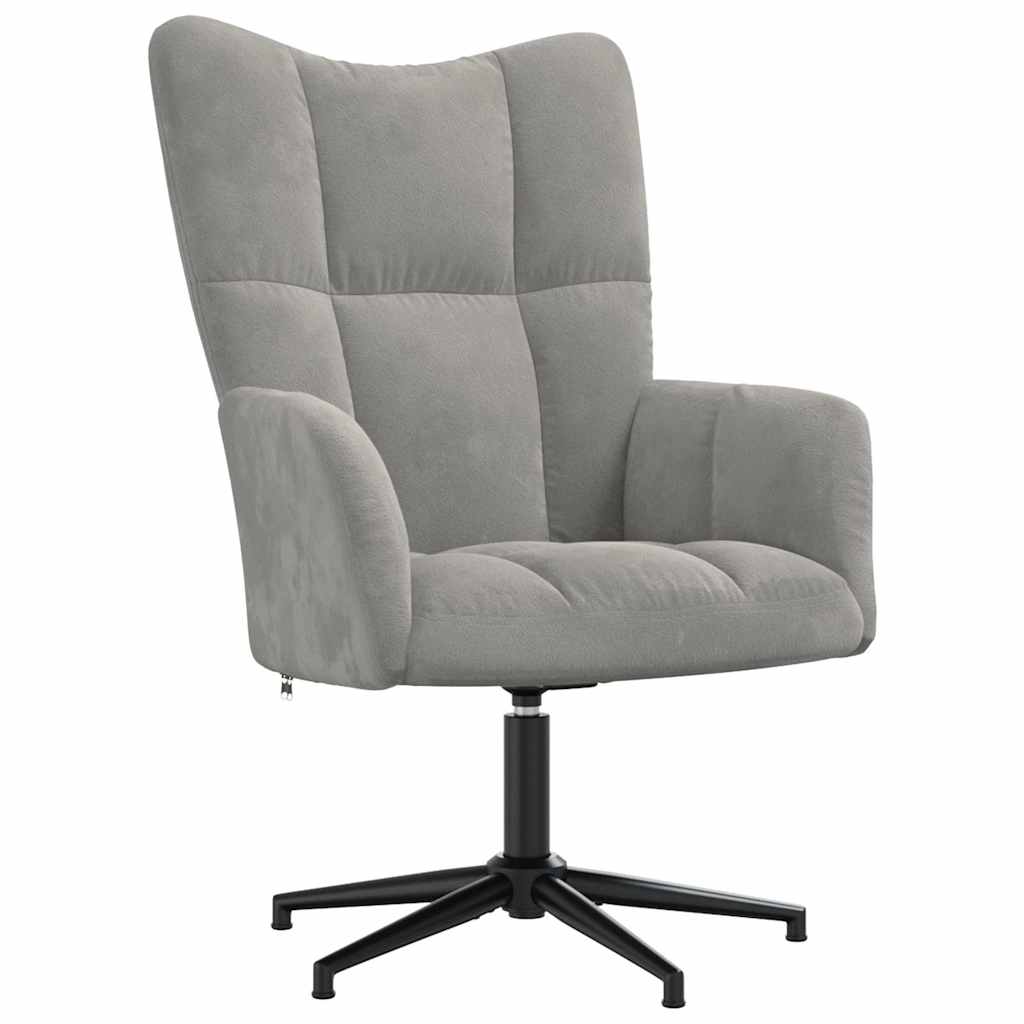 Sedia Relax Grigio Chiaro in Velluto