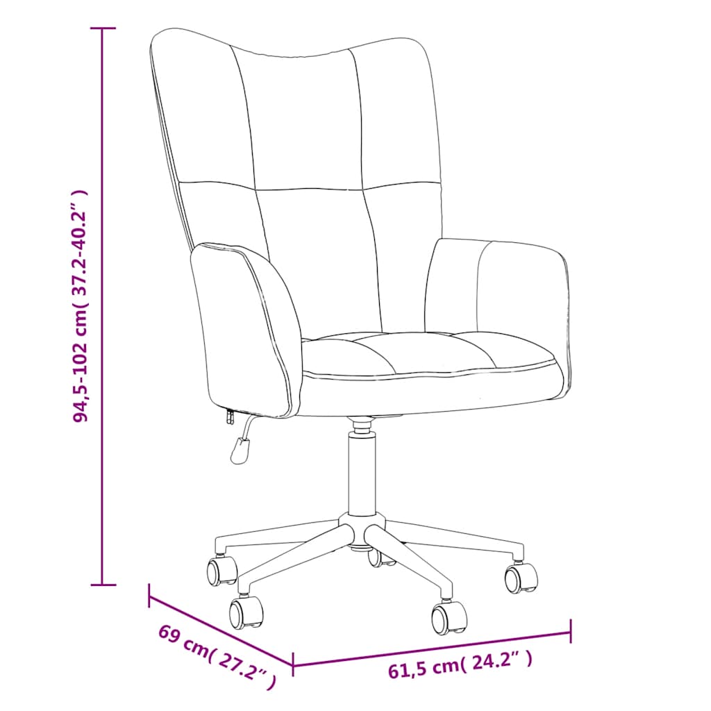 Fotel obrotowy aksamitowy 61,5x69x94,5-102cm kremowy